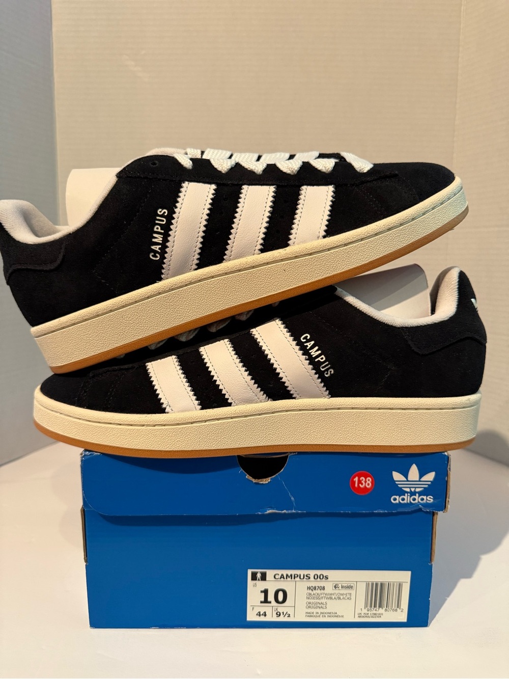 adidas Black & White Campus Low-Top Sneakers